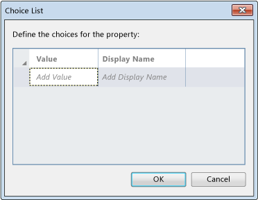 The Choice List dialog box