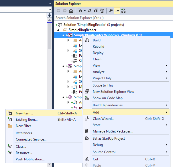 Добавление нового элемента в Visual C++