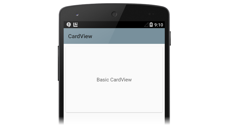 Снимок экрана: CardView с белым фоном и строкой текста