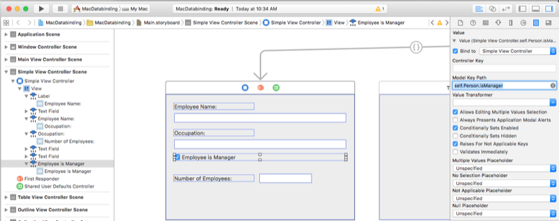 Введите точку self dot Person isManager для пути к ключу.