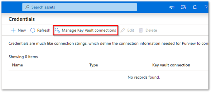 Управление подключениями azure Key Vault