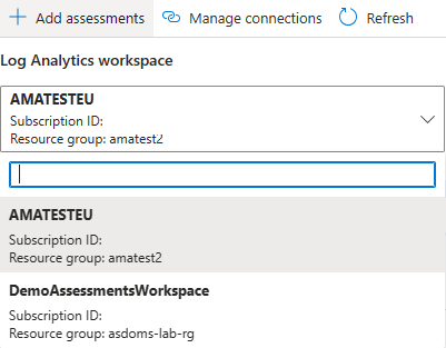 Окно «Рабочая область Log Analytics».