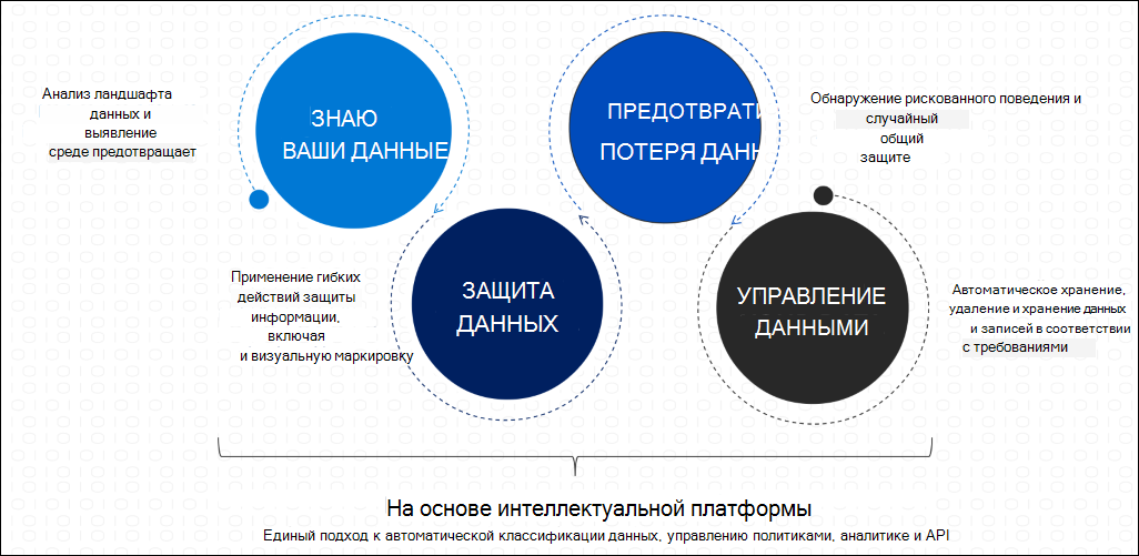 Diagram that shows the four principles of data management.