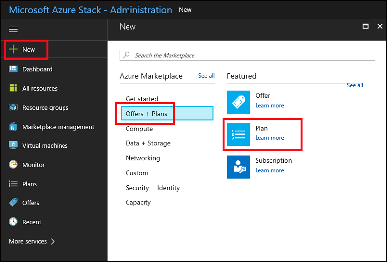 Välj en plan i Azure Stack Hub-administratörsportalen