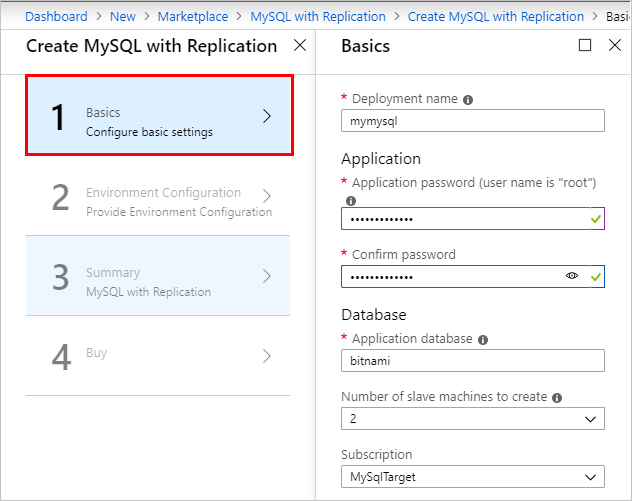 Grundläggande distribution – Skapa MySQL med replikering