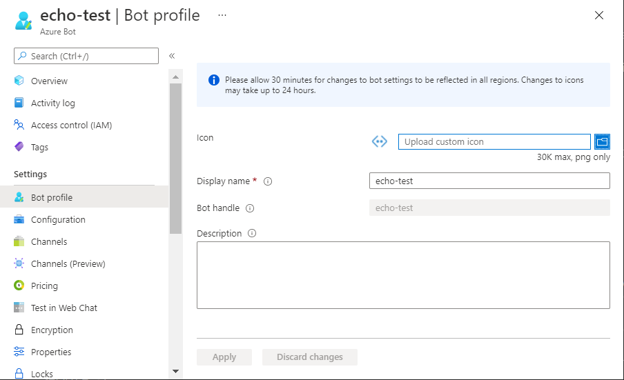 Inställningar för robotprofil.