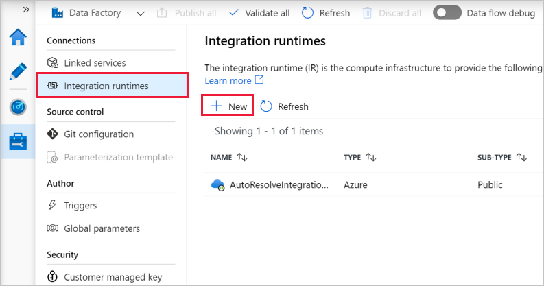 Skapa Integration Runtime