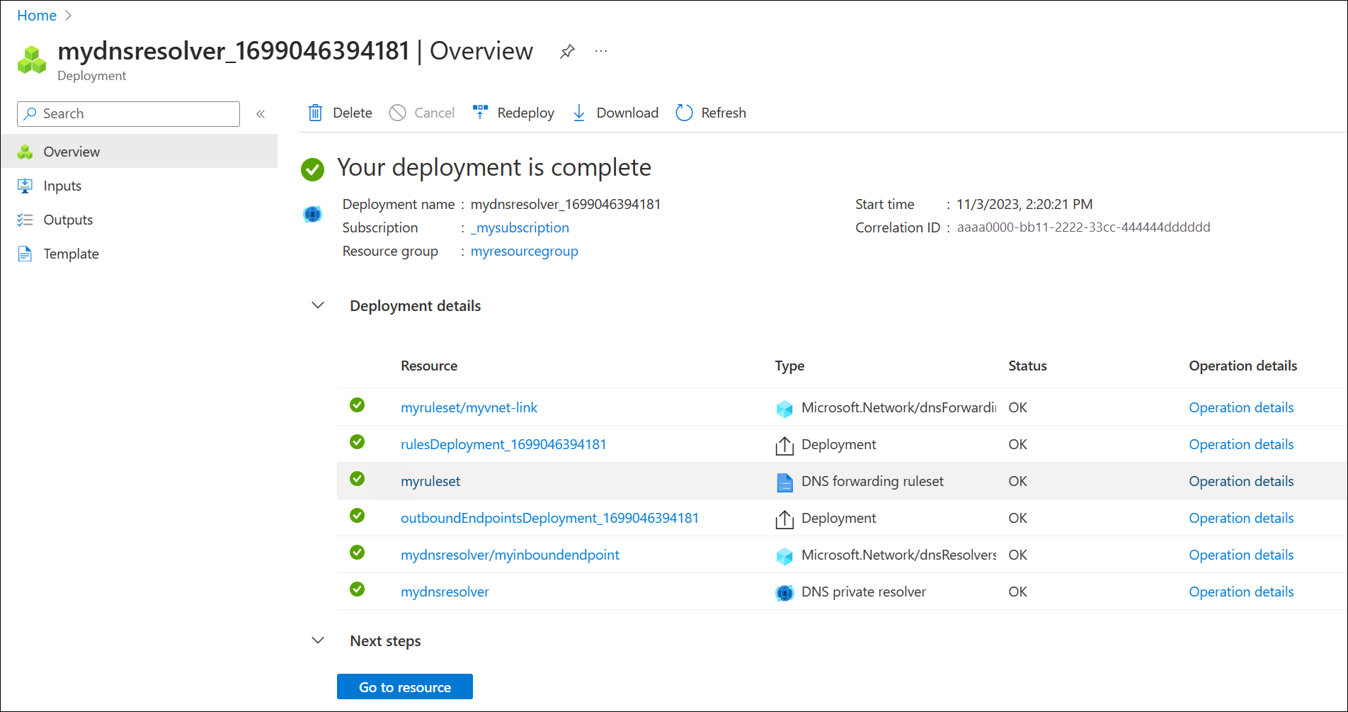 create resolver – status