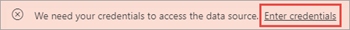 Skärmbild som visar hur du anger autentiseringsuppgifter i Power BI-tjänst.