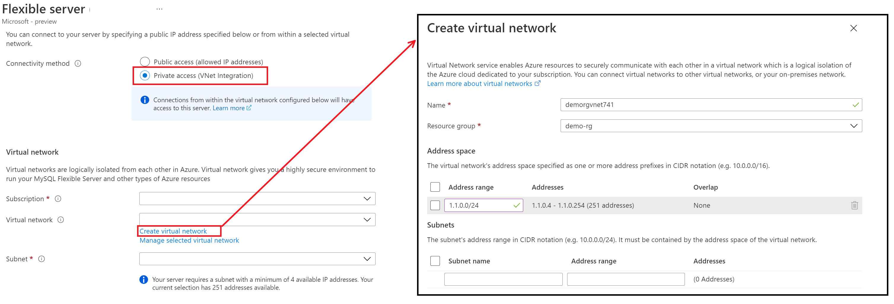 Vnet-integrering