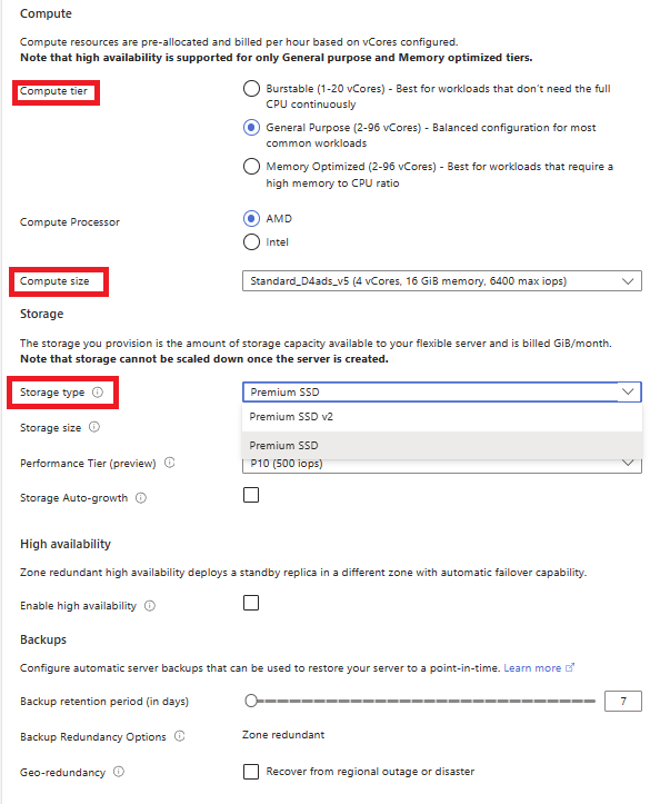 Skalning av lagring för flexibel Azure Database for PostgreSQL-server.