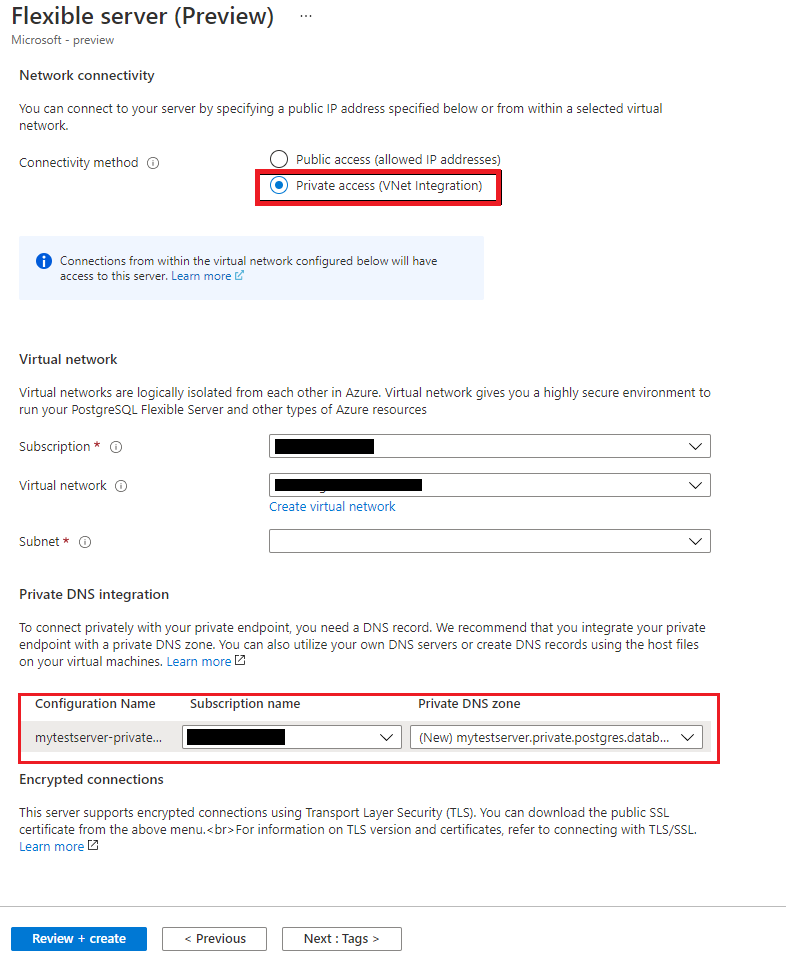 Mata in en flexibel Azure Database for PostgreSQL-server i ett virtuellt nätverk.