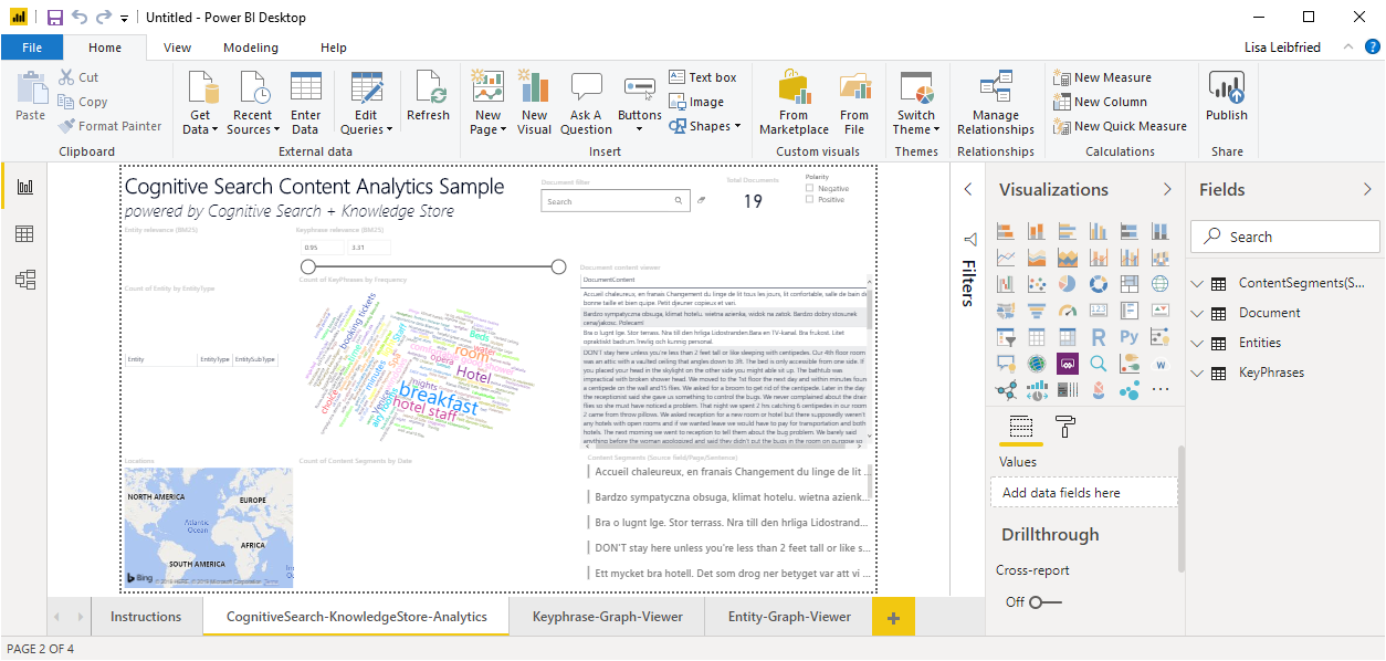 Exempel på Azure AI Search Power BI-mall