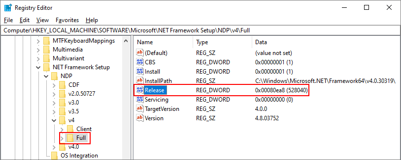 Registerpost för .NET Framework 4.5