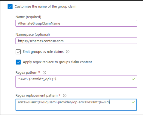 Skärmbild av gruppomvandling med regex-information tillagd.