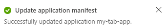 Screenshot shows the Manifest updated message.