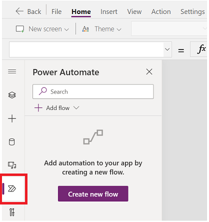 En skärmbild som visar Power Automate-alternativet i det vänstra fönstret.