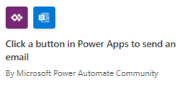 En skärmbild där du klickar på en knapp i Power Apps för att skicka en e-postmall.