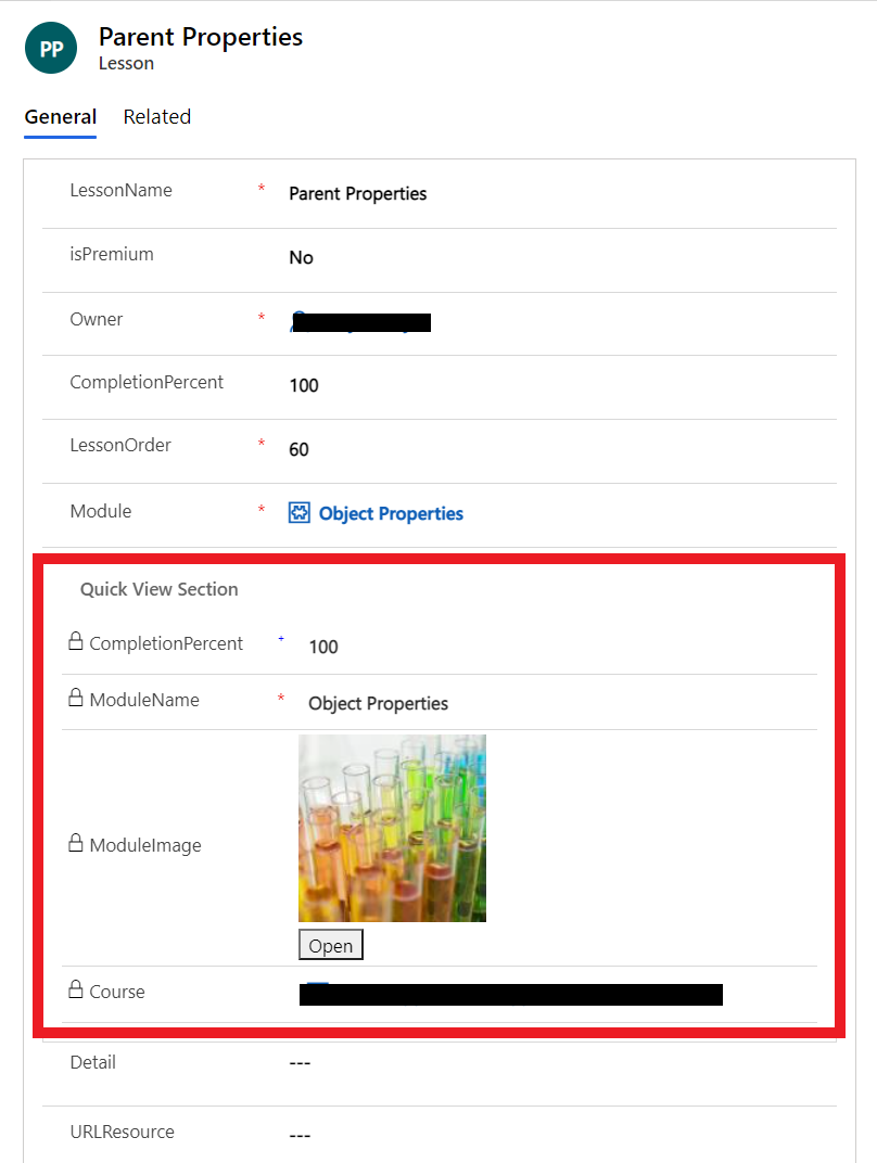 visa quick view form control