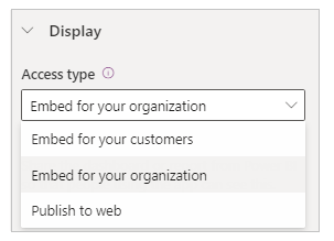 Power BI åtkomsttyp.