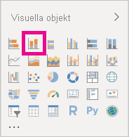 Skärmbild av fönstret Visualiseringar med stapeldiagrammet Staplat markerat.