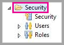 Screenshot of the Security folder structure on the left pane.