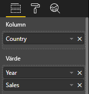 Skärmbild av tabelldatavyn som mappar databindningar.