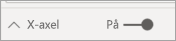 Skärmbild av skjutreglaget På för X-axeln.