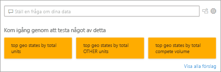 Skärmbild av ett visuellt Q&A-objekt.