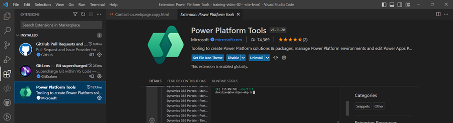 Välj Power Platform Tools