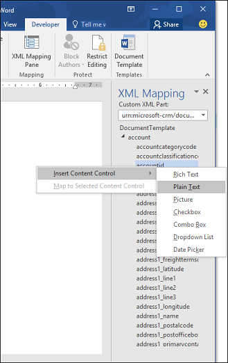 Infoga Dynamics 365-fältet som oformaterad text