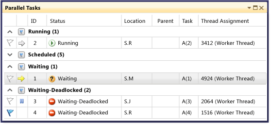 Grouped mode in Parallel Tasks window