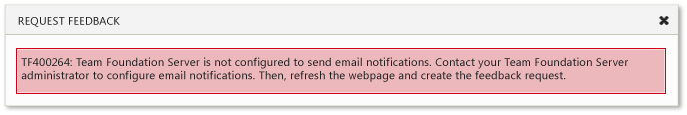 Error message about email notifications not configured