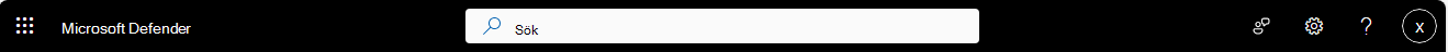 Skärmbild av hjälpknappen Microsoft Defender säkerhetsportal i portalens rubrikfält.