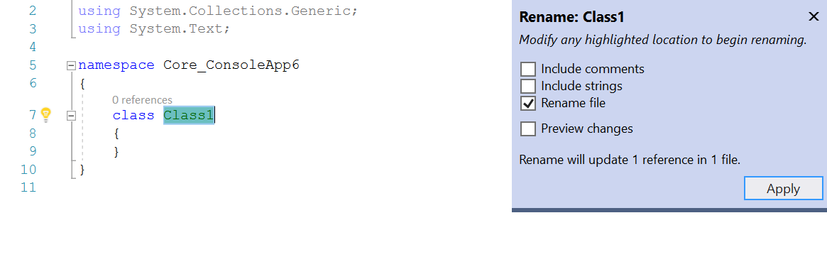 Rename containing file when renaming a class