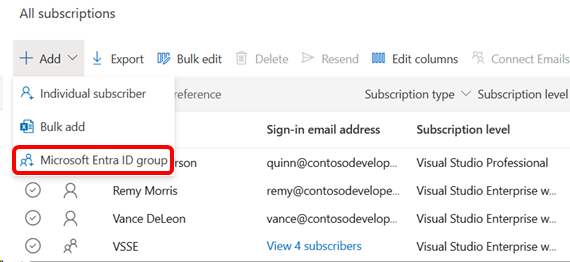 Choose bulk add using Microsoft Entra ID