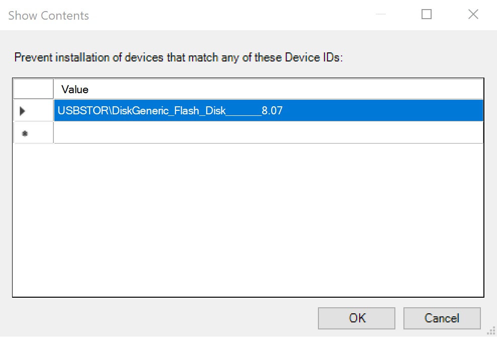 Prevent Device IDs list.