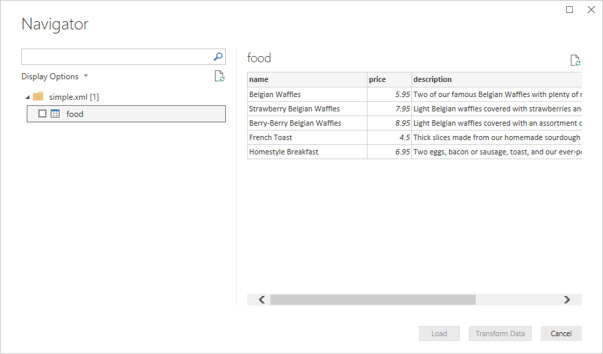 การโหลดข้อมูลจากไฟล์ XML ในตัวนําทาง