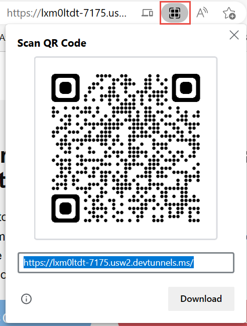 Qr kodu vurgulanmış olarak oluşturmak için düğmeyle birlikte.