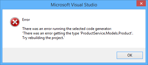 Kırmızı daire içine alınmış 'X' sözcüğünü ve ardından 'hata' sözcüğünü ve hatanın ayrıntılı iletisini gösteren Microsoft Visual Studio'nun ekran görüntüsü.