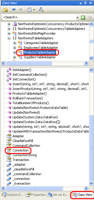 Otomatik Olarak Oluşturulan Kodunu Görüntülemek için Sınıf Görünümünde Bağlantı Özelliğine Çift Tıklayın