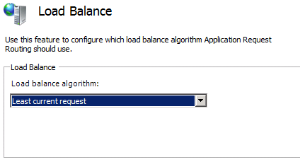 Yük Dengeleme bölmesinde bir yük dengeleme algoritması (örneğin, En az geçerli istek) seçin.