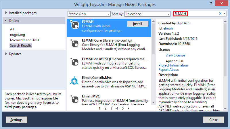 ASP.NET Hata İşleme - ELMA NuGet Paketi