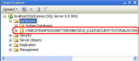 SecurityTutorials.mdf Veritabanı Veritabanları Klasöründe Görünür