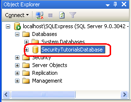 Veritabanını SecurityTutorialsDatabase olarak yeniden adlandırın