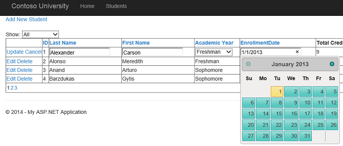 GridView'da Datepicker