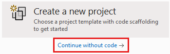 Visual Studio 2019 başlangıç penceresini gösteren ekran görüntüsü.