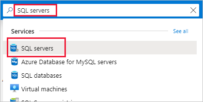 SQL sunucularını arayın ve seçin.