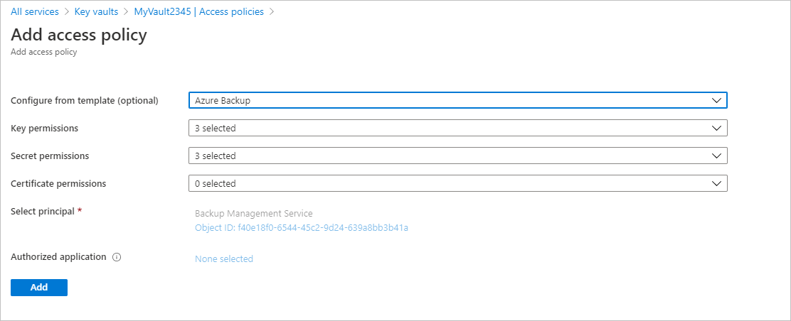 Azure Backup seçimi