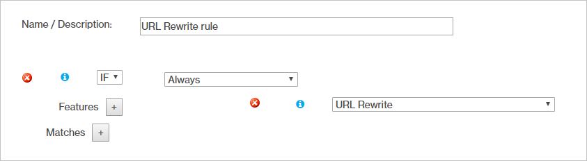 İçerik teslim ağı URL'si Yeniden yazma kuralının ekran görüntüsü - sol.